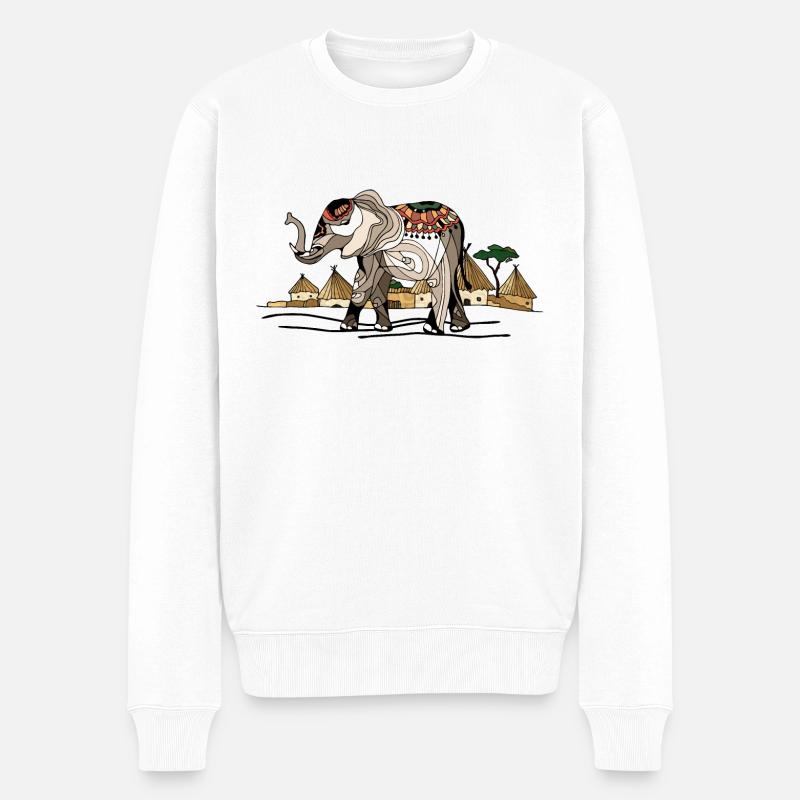 Éléphant - Pull Premium bio Homme - blanc