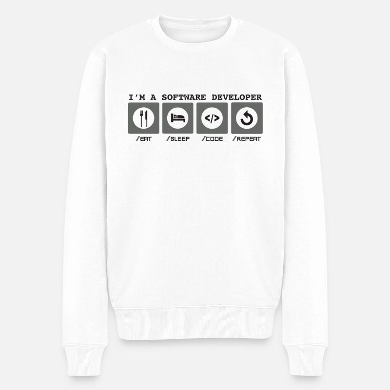 I'm a Software Developer - Softwareentwicklerin - Men's Premium Organic Jumper - white