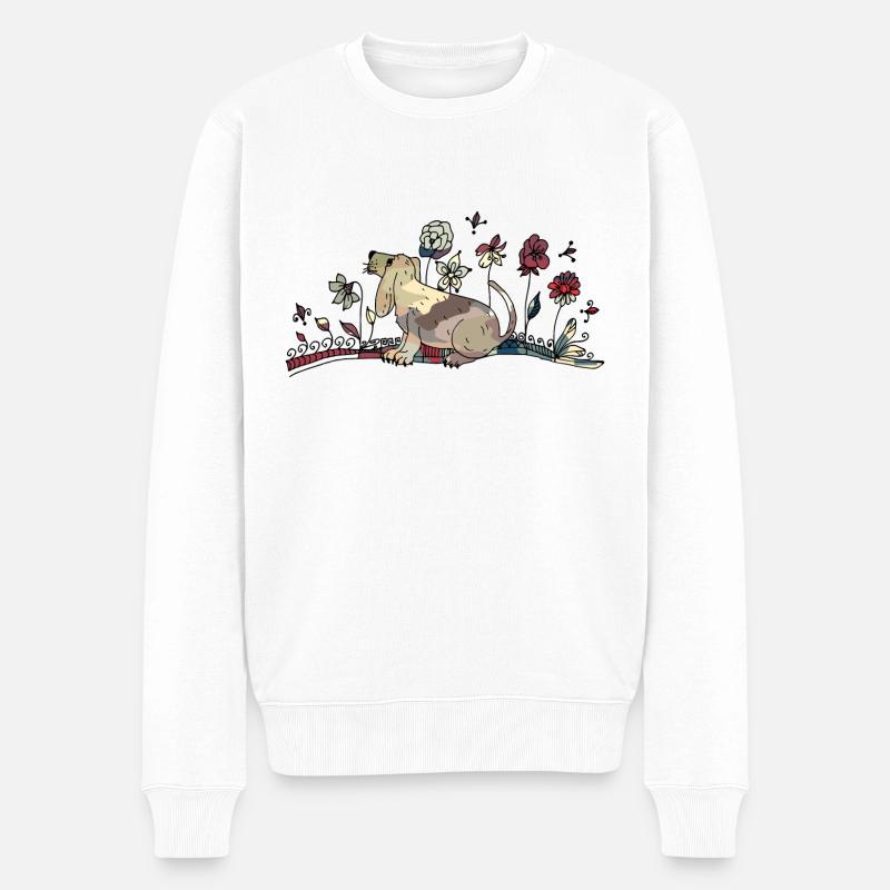 Chien - Pull Premium bio Homme - blanc