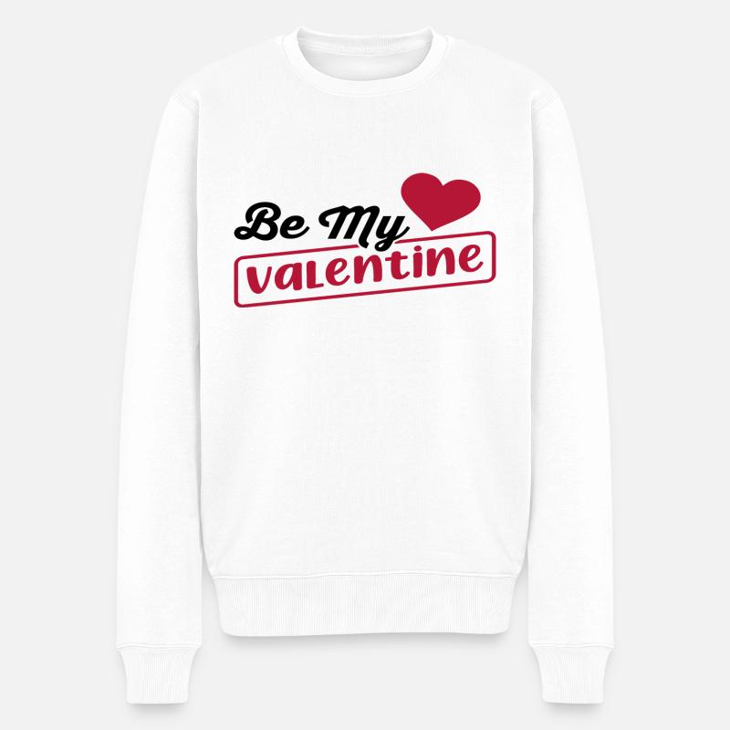 Be my Valentine - Männer Premium Bio Pullover - Weiß