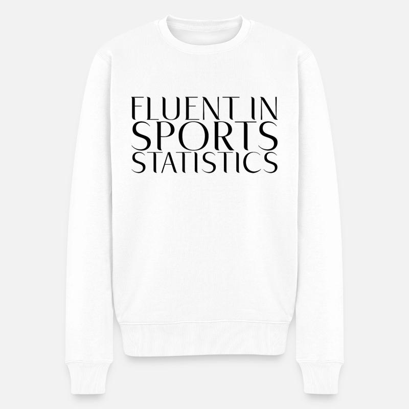 Fluent In Sports Statistics - Männer Premium Bio Pullover - Weiß