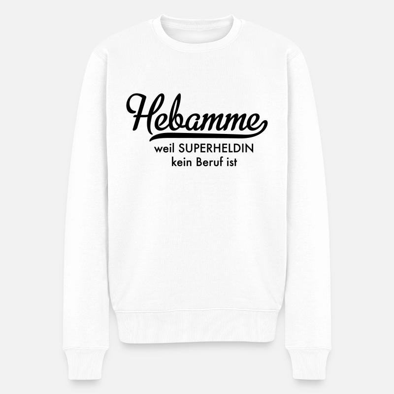 Hebamme - Männer Premium Bio Pullover - Weiß