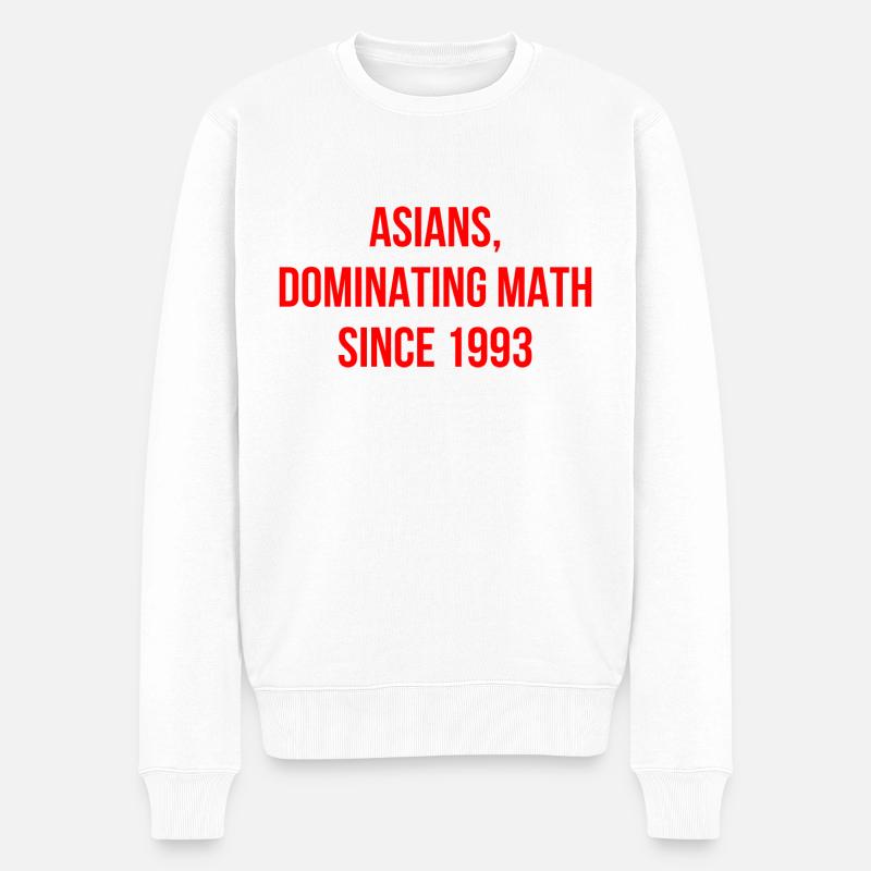 Mathématiques asiatiques disant anglais - Pull Premium bio Homme - blanc