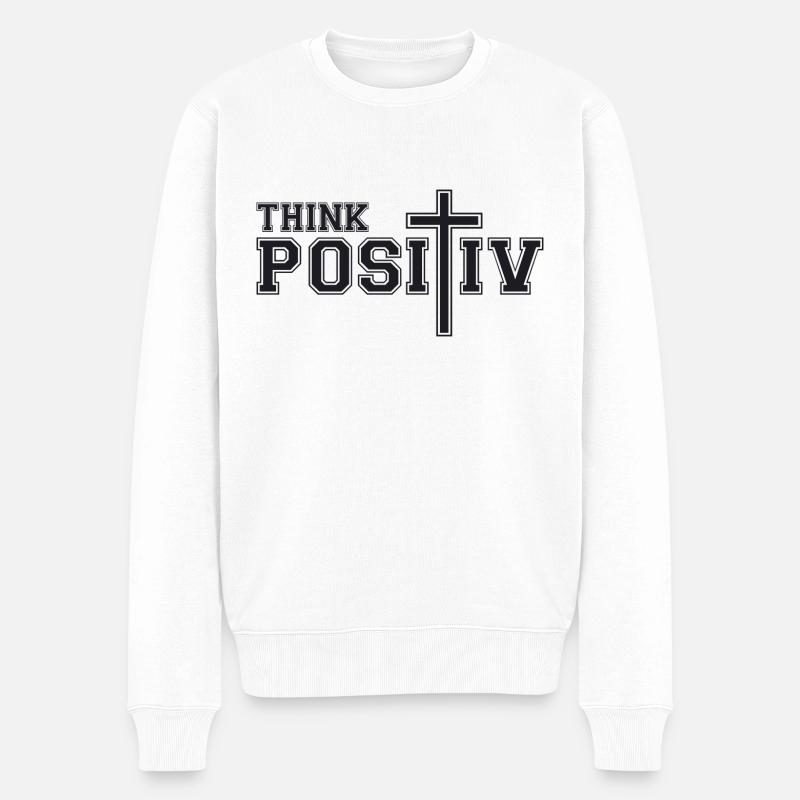 Penser positif - Pull Premium bio Homme - blanc