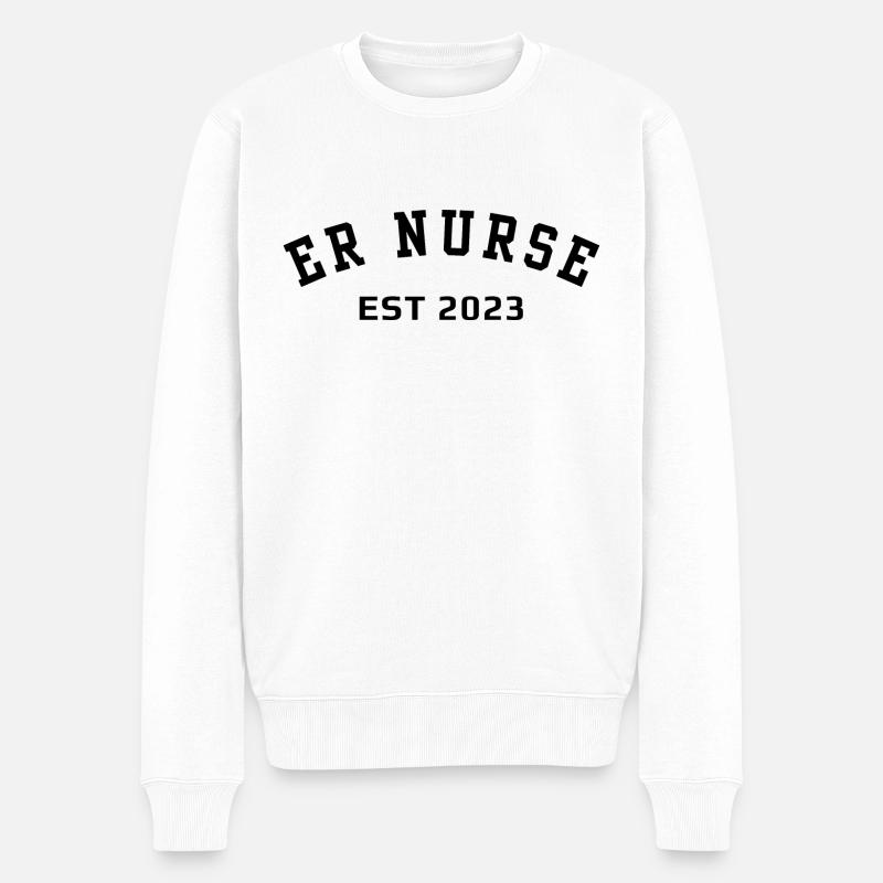 Krankenschwester in der Notaufnahme 2023 - Männer Premium Bio Pullover - Weiß
