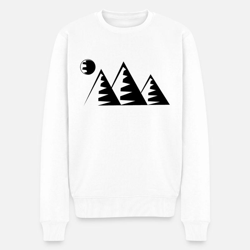 Berg - (15) - Männer Premium Bio Pullover - Weiß
