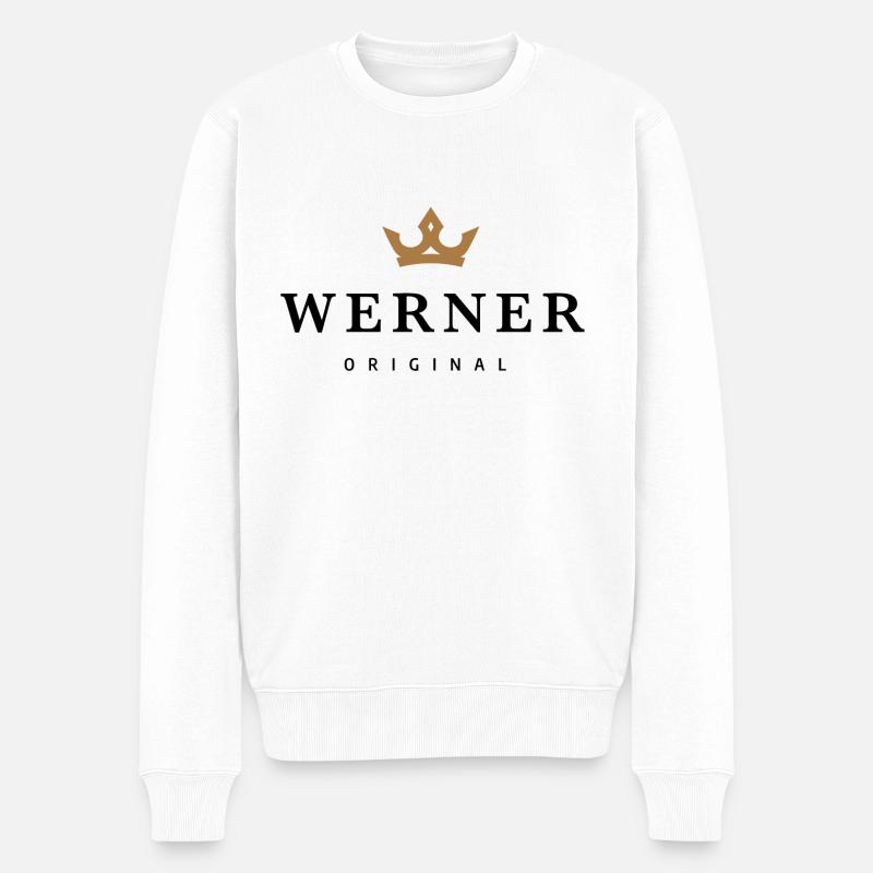 Werner - Männer Premium Bio Pullover - Weiß