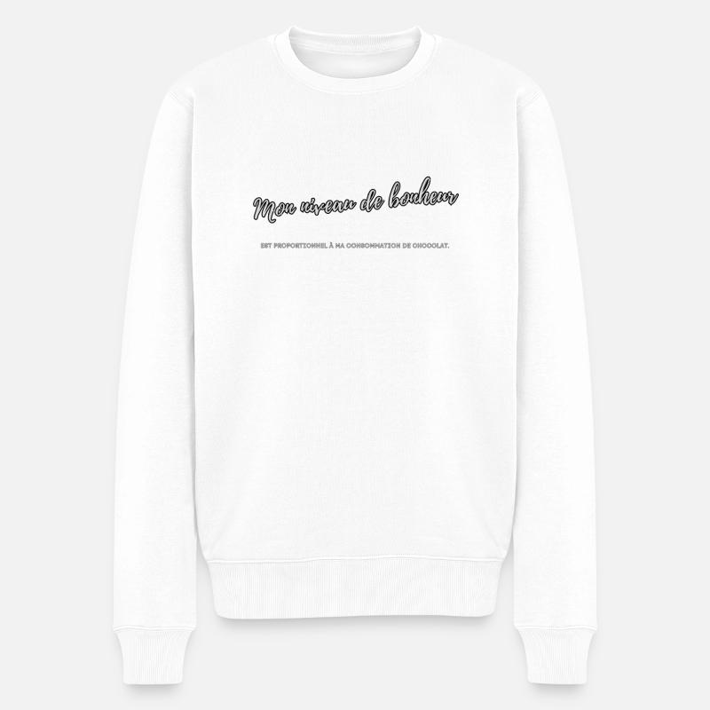 Niveau de bonheur - Pull Premium bio Homme - blanc