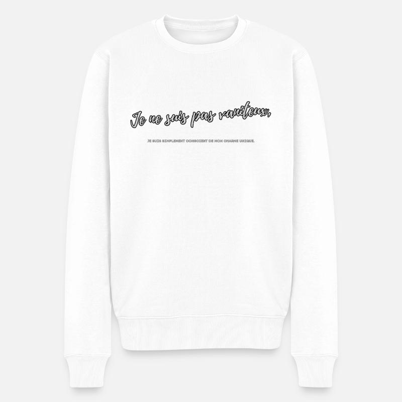 Eingebildet - Männer Premium Bio Pullover - Weiß