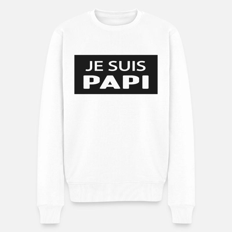 ICH BIN OPA - Männer Premium Bio Pullover - Weiß