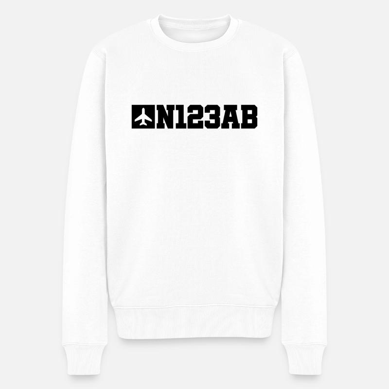 Custom Aviation - Flugzeug - Luffahrt - Pilot - Männer Premium Bio Pullover - Weiß