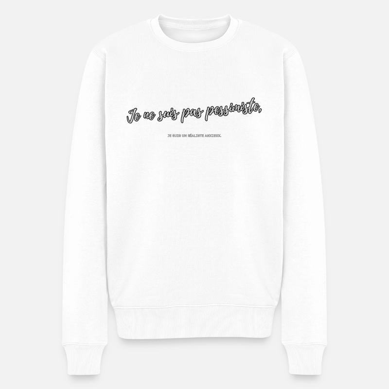 Pessimist - Männer Premium Bio Pullover - Weiß