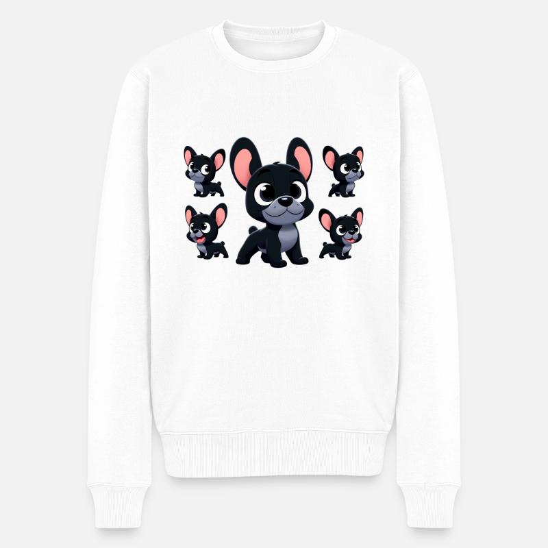 bouledogue français 3 - Pull Premium bio Homme - blanc