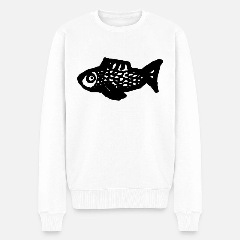 Juste nager du poisson - Pull Premium bio Homme - blanc