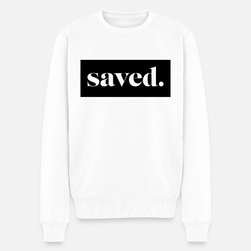 saved. boxed - Männer Premium Bio Pullover - Weiß