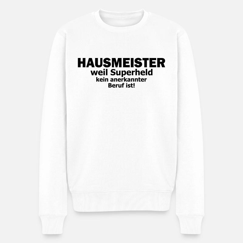 Hausmeister - Männer Premium Bio Pullover - Weiß