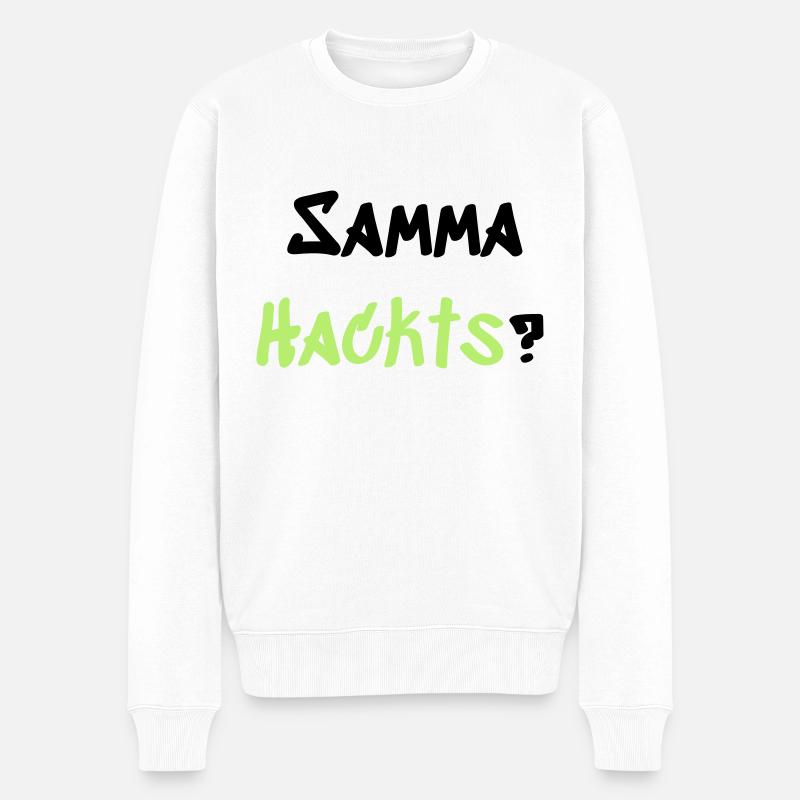 Samma Hackts - Männer Premium Bio Pullover - Weiß