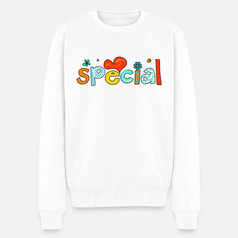 Besondere - Männer Premium Bio Pullover - Weiß