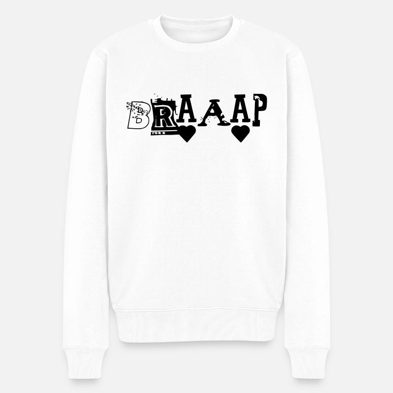 BRAAAP - Pull Premium bio Homme - blanc