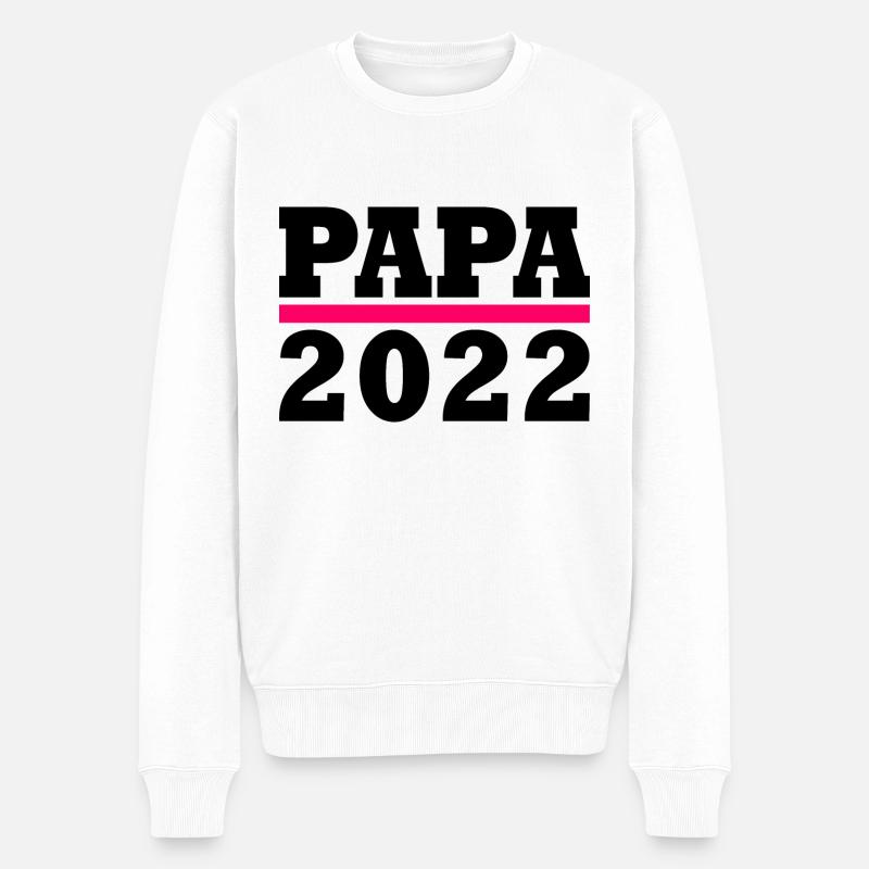 Papa 2022 - Männer Premium Bio Pullover - Weiß