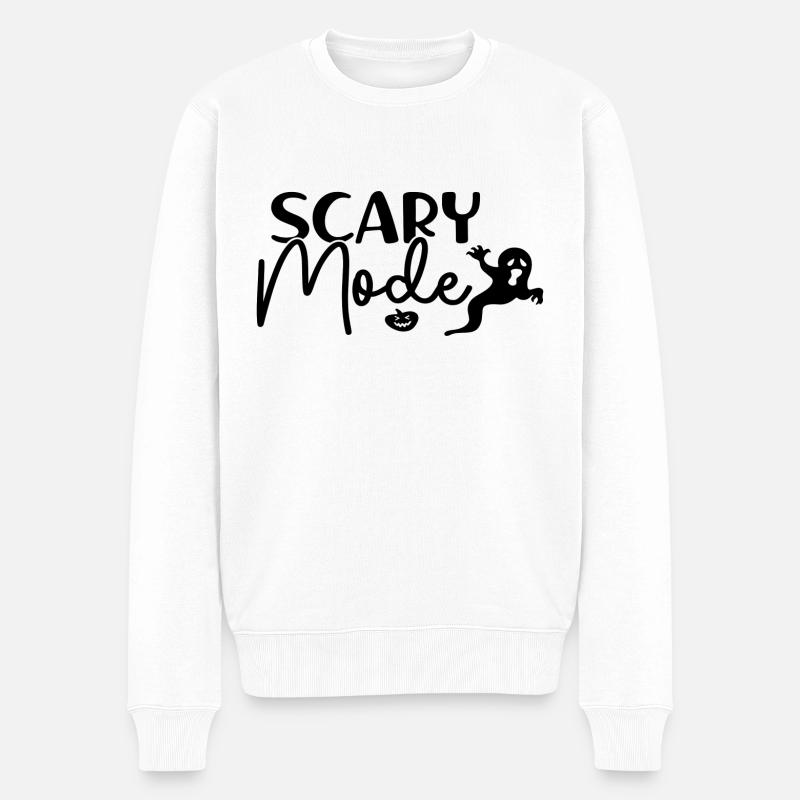 Scary Mode Halloween - Männer Premium Bio Pullover - Weiß