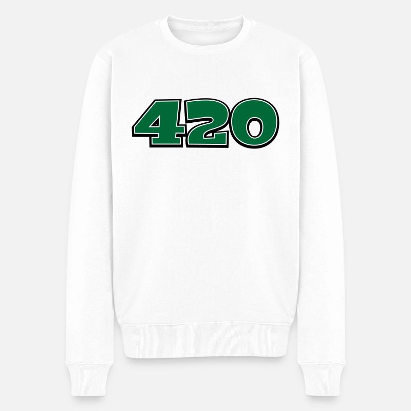 420 - Männer Premium Bio Pullover - Weiß