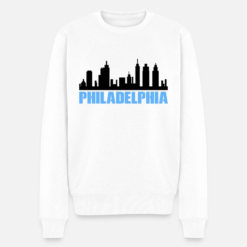 Philadelphia - Männer Premium Bio Pullover - Weiß