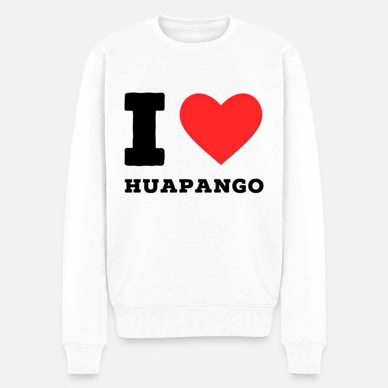 Ich liebe Huapango - Männer Premium Bio Pullover - Weiß