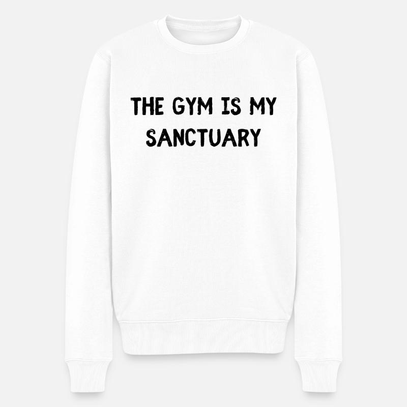 Fitnessstudio - Männer Premium Bio Pullover - Weiß