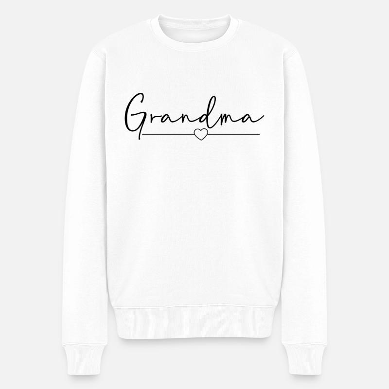 Großmutter - Männer Premium Bio Pullover - Weiß