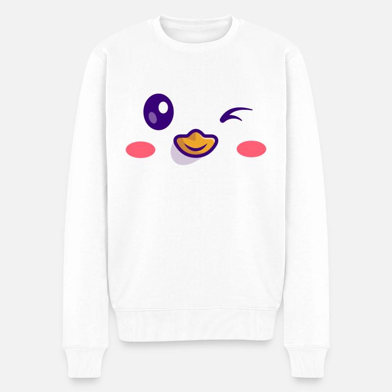 Chicken/Küken - Männer Premium Bio Pullover - Weiß
