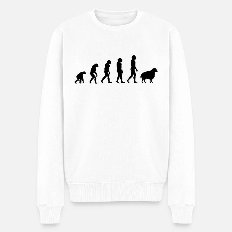 Darwin-Schafe - Männer Premium Bio Pullover - Weiß