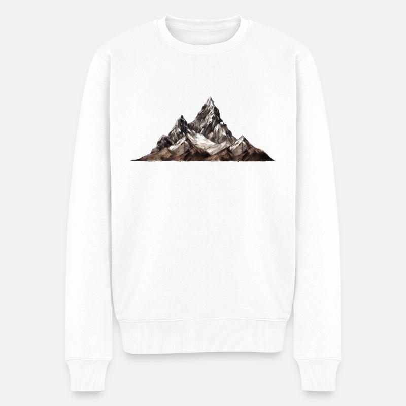 Berge Grafik - Männer Premium Bio Pullover - Weiß