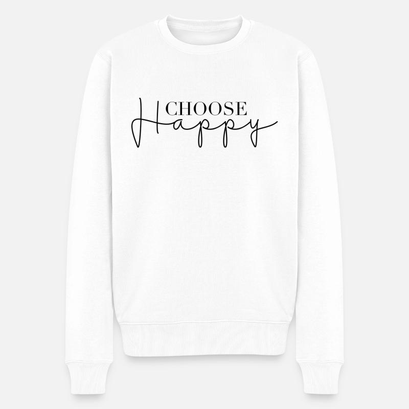 Choisissez Heureux - Pull Premium bio Homme - blanc