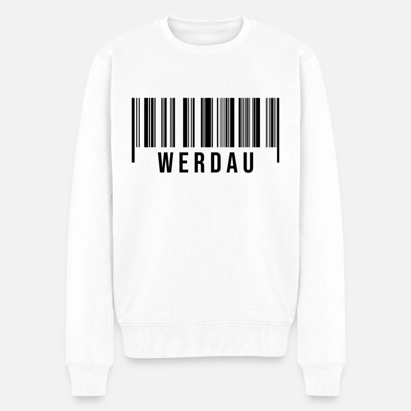 Erzgebirge Strichcode Werdau - Männer Premium Bio Pullover - Weiß