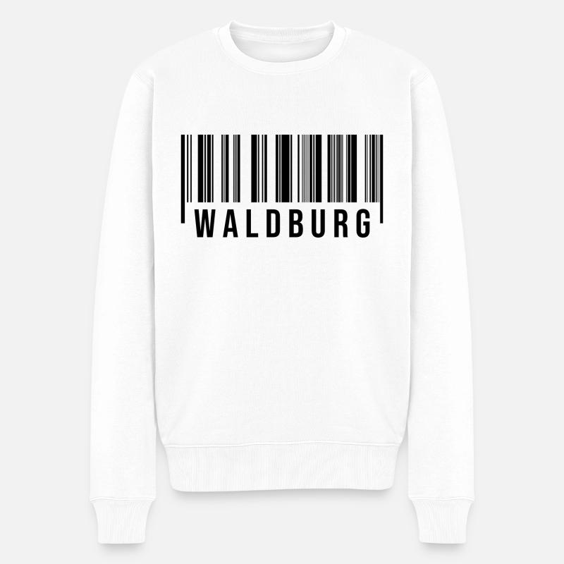 Schwabe Strichcode Waldburg - Männer Premium Bio Pullover - Weiß
