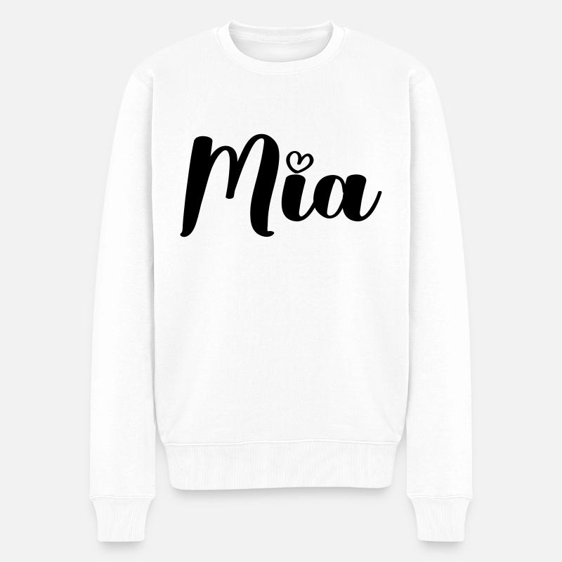 mia - Männer Premium Bio Pullover - Weiß