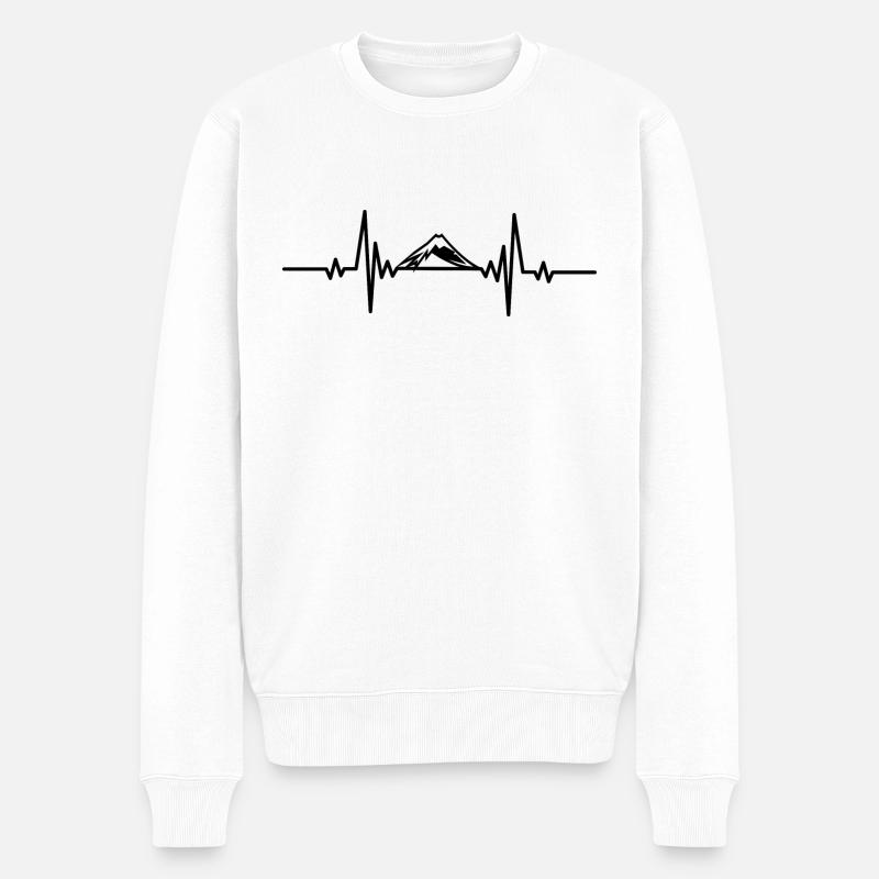 Herzschlag Schneeberg - Männer Premium Bio Pullover - Weiß