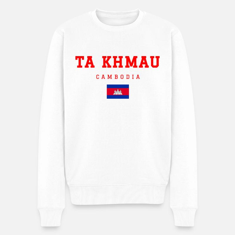 Ta Khmau Kambodscha - Männer Premium Bio Pullover - Weiß
