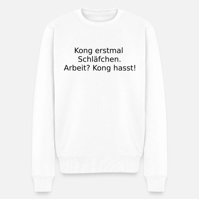 Kong erstmal Schläfchen - Männer Premium Bio Pullover - Weiß