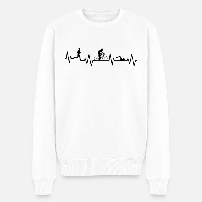 Triathlon Triathlet - Männer Premium Bio Pullover - Weiß