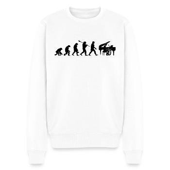 Evolution Pianist - Men's Premium Organic Jumper - white - Front - Thijin (182cm)