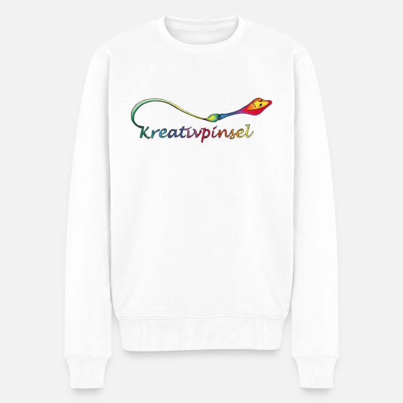 Logo de la maison d’édition Creative Brush - Pull Premium bio Homme - blanc