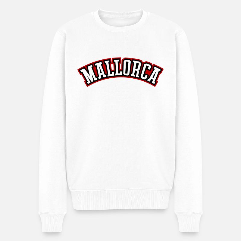 Mallorca Schriftzug - Männer Premium Bio Pullover - Weiß