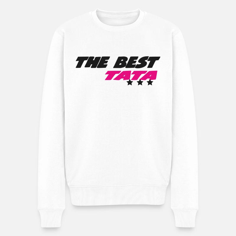 DER BESTE TATA - Männer Premium Bio Pullover - Weiß