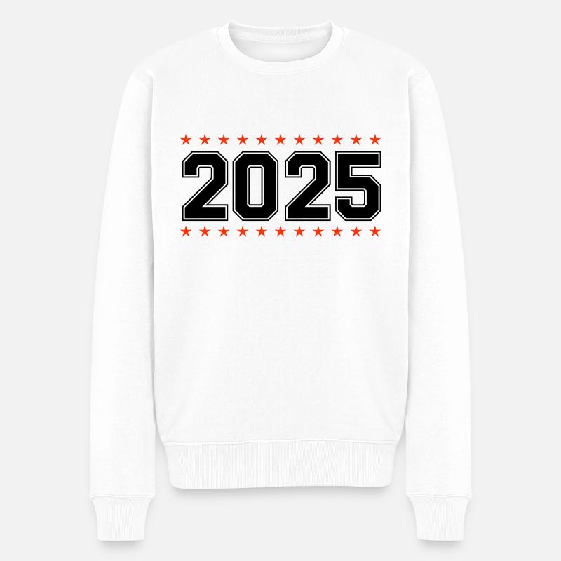 2025 - Männer Premium Bio Pullover - Weiß