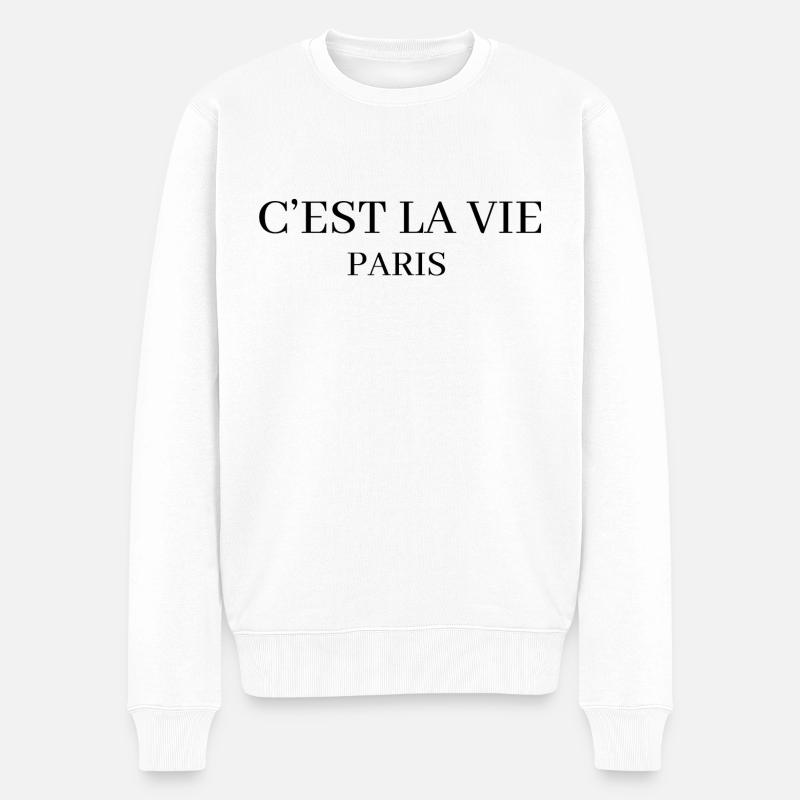 C'est La Vie Paris - Männer Premium Bio Pullover - Weiß