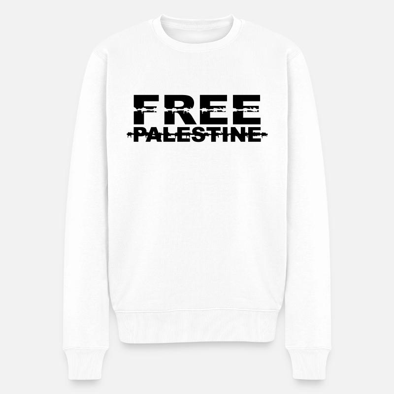 free palestine - Pull Premium bio Homme - blanc