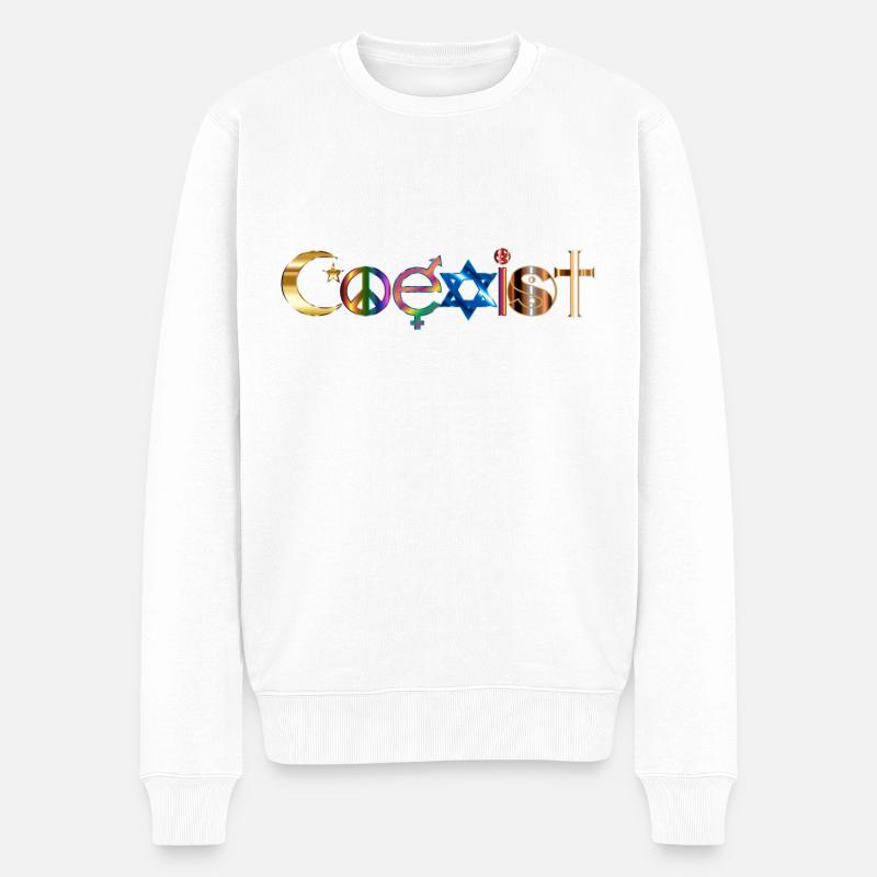 coexist religions - Pull Premium bio Homme - blanc