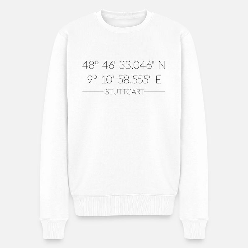 Coordonnées de Stuttgart - Pull Premium bio Homme - blanc